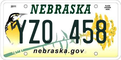 NE license plate YZO458