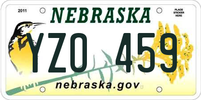 NE license plate YZO459