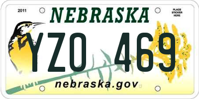 NE license plate YZO469