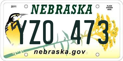 NE license plate YZO473