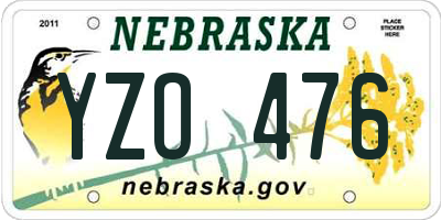NE license plate YZO476