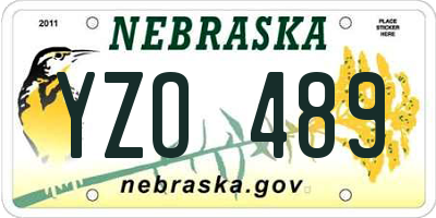 NE license plate YZO489