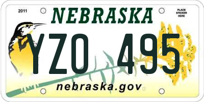 NE license plate YZO495