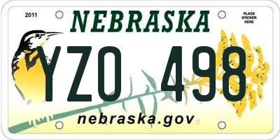 NE license plate YZO498