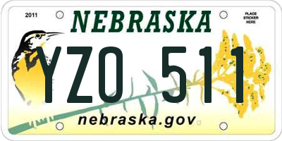 NE license plate YZO511