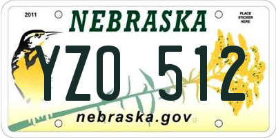 NE license plate YZO512