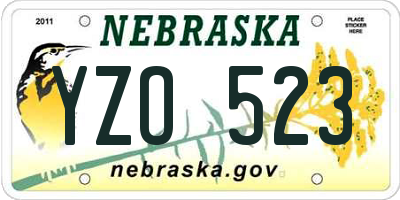 NE license plate YZO523