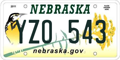 NE license plate YZO543