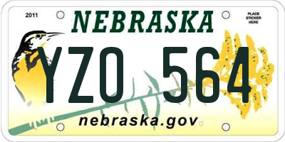 NE license plate YZO564