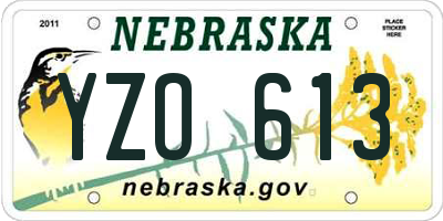 NE license plate YZO613
