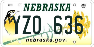 NE license plate YZO636
