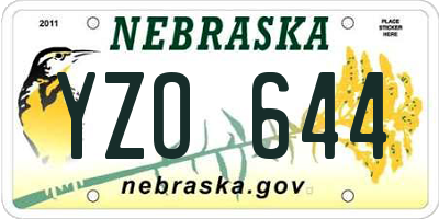 NE license plate YZO644