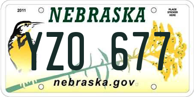 NE license plate YZO677