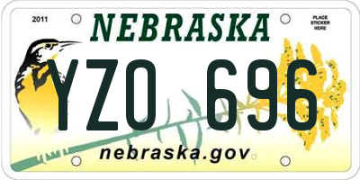 NE license plate YZO696