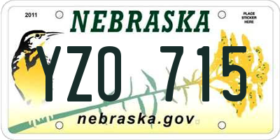 NE license plate YZO715