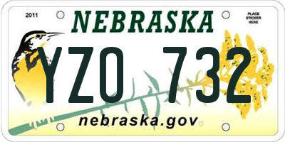 NE license plate YZO732