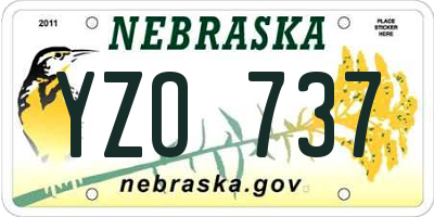 NE license plate YZO737
