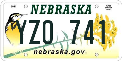 NE license plate YZO741