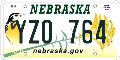NE license plate YZO764