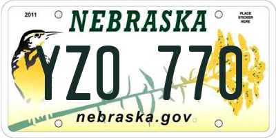 NE license plate YZO770