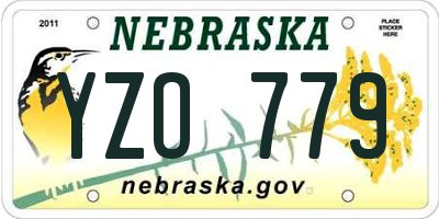 NE license plate YZO779