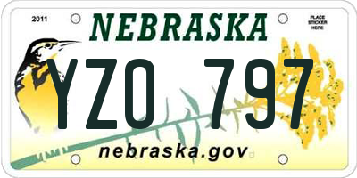 NE license plate YZO797