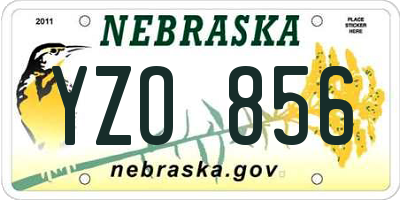 NE license plate YZO856