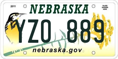 NE license plate YZO889