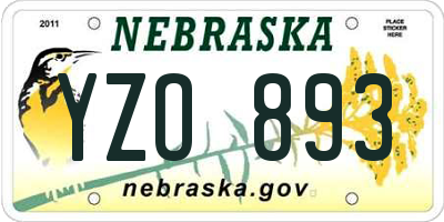 NE license plate YZO893