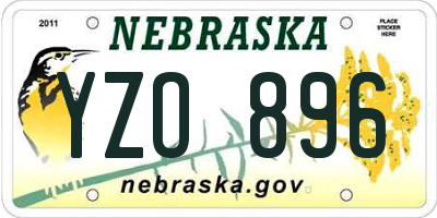 NE license plate YZO896