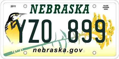 NE license plate YZO899