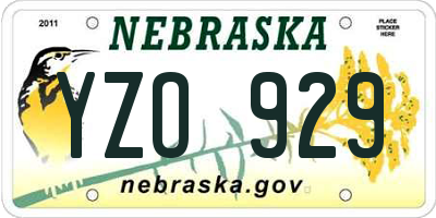NE license plate YZO929
