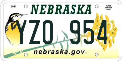 NE license plate YZO954