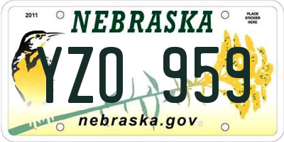 NE license plate YZO959