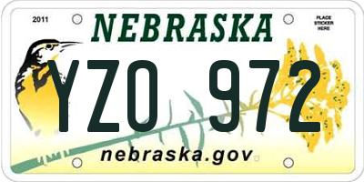NE license plate YZO972