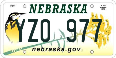 NE license plate YZO977
