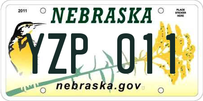 NE license plate YZP011