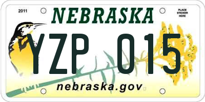 NE license plate YZP015