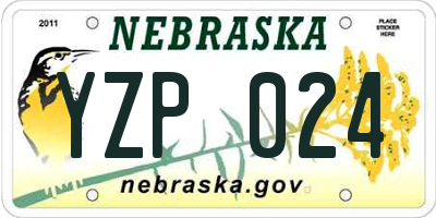 NE license plate YZP024