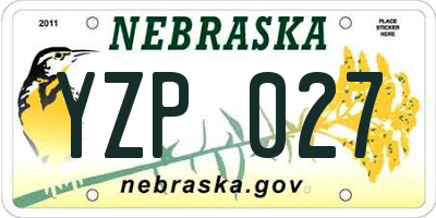 NE license plate YZP027