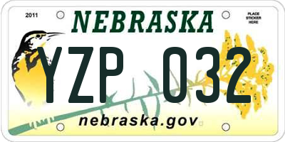 NE license plate YZP032