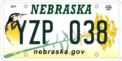 NE license plate YZP038