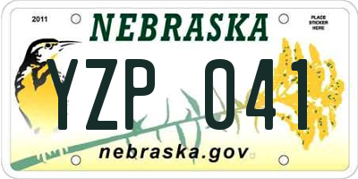 NE license plate YZP041