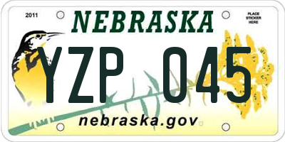 NE license plate YZP045