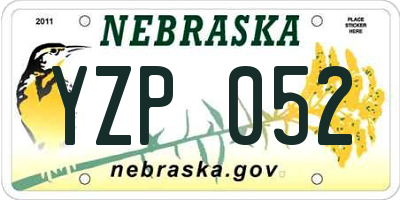 NE license plate YZP052