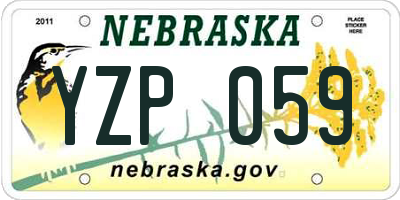 NE license plate YZP059