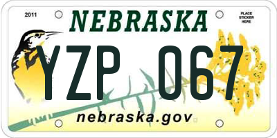 NE license plate YZP067