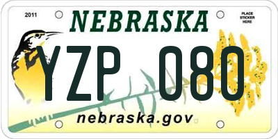 NE license plate YZP080
