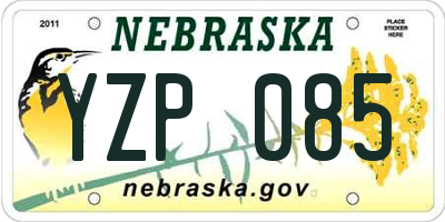 NE license plate YZP085