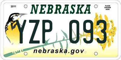 NE license plate YZP093